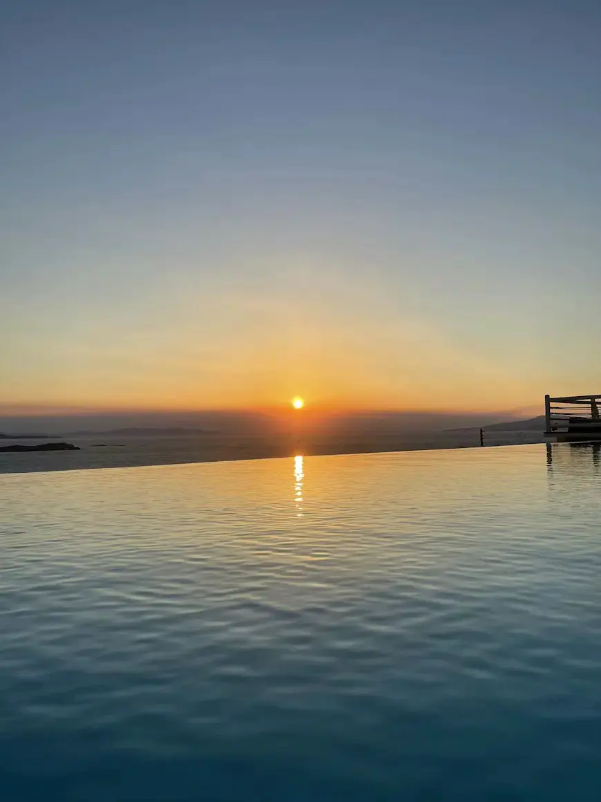 The rooftop pool at TRU Gardenia at sunset