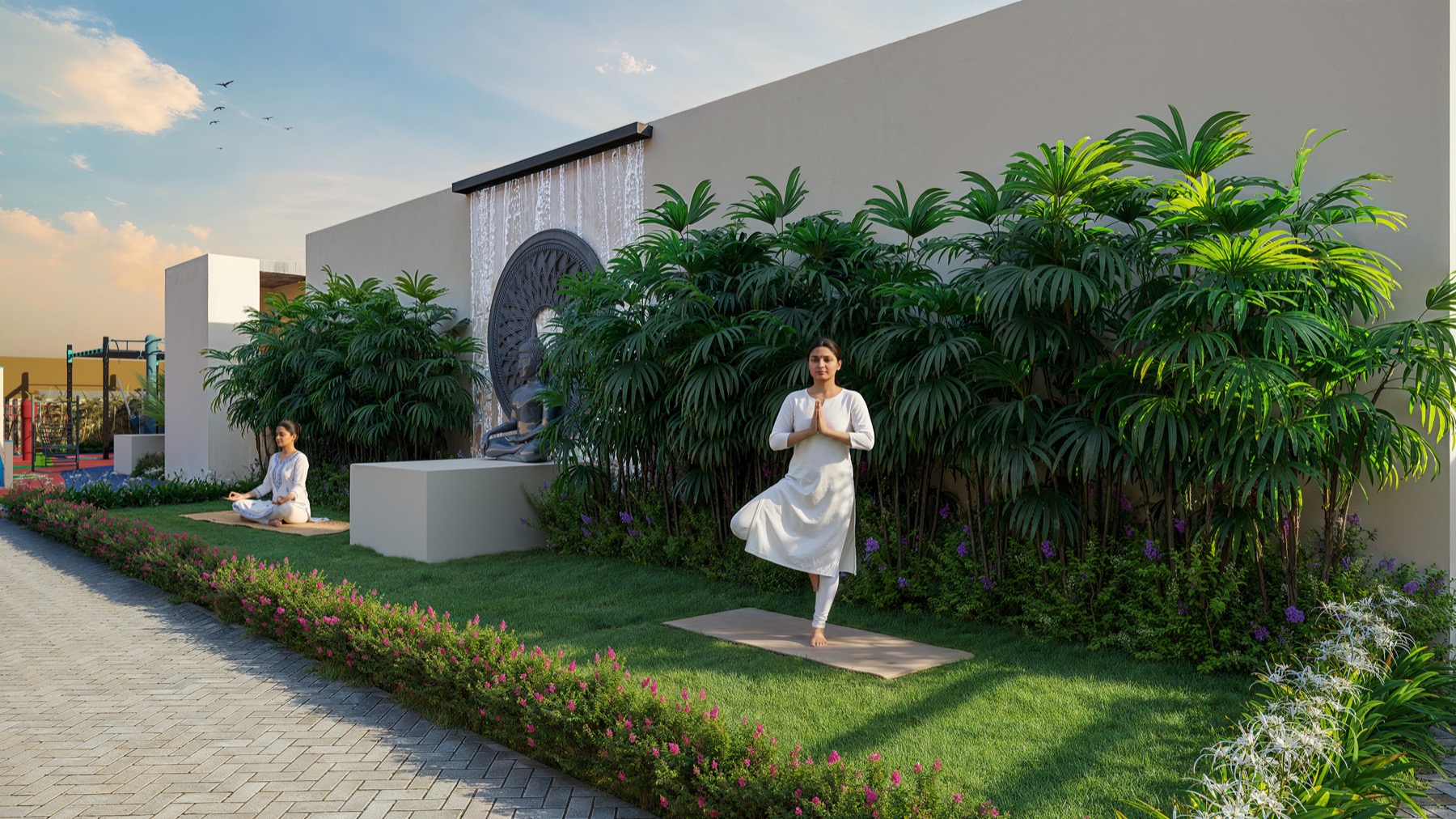 The yoga deck at TRU Gardenia